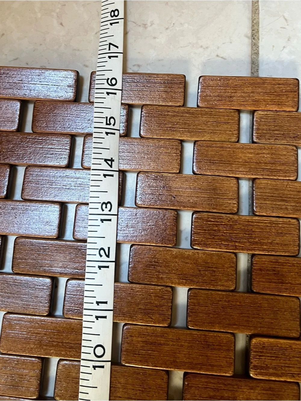 Splash Earth Bamboo Bath Mat in Brown Wood Tone - NEW with Tags